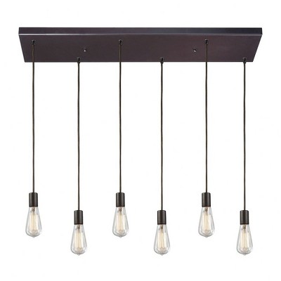 Elk Home Menlow Park 6 - Light Pendant in  Oiled Bronze