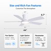 Siljoy Ceiling Fans with Lights, 44 Inch Flush Mount Ceiling Fan, Remote Control, Reversible, 3CCT, Dimmable, White - 2 of 4