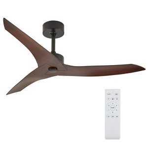 YUHAO 52 Inch Indoor 6-speed Modern and Contemporary Ceiling Fan without Light,3 Brown ABS Blades and Remote Control - 1 of 4