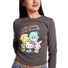 Hello Kitty & Friends Group Shot Women's Black Long Sleeve Baby Tee - 2 of 4