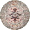 Nuloom Distressed Global Sarita Area Rug, Round 4', Gray - 2 of 4