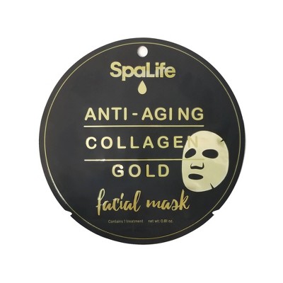 SpaLife Anti-Aging Collagen Face Mask - Gold - 0.81oz