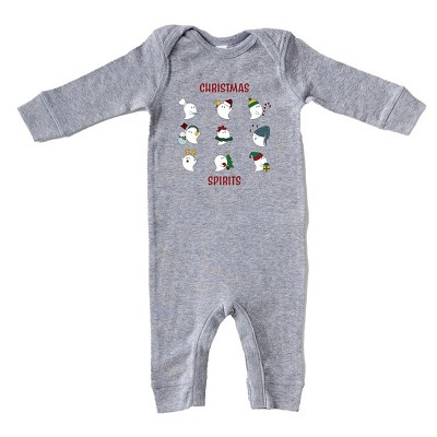 The Juniper Shop Christmas Spirits Red Words Baby Romper