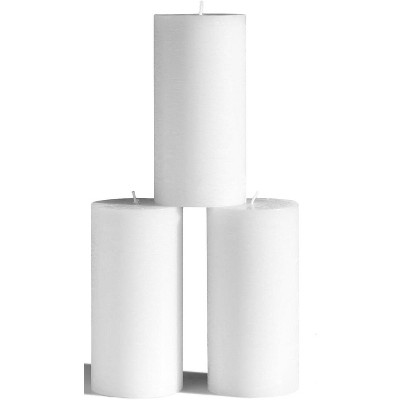 Large Pillar Candles 3x6 Inch ¨C Set of 3 Unscented Dripless Candles, Long Burning Rustic Finish for Weddings, Home Decor