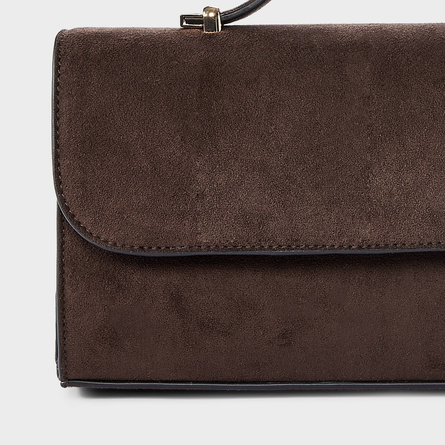 Клатч A New Day Faux Suede Top Handle Clutch, цвет: Коричневый — фото 4
