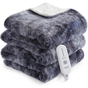 Heated Electric Throw Blanket, Fast Heating Electric Blankets with 5 Heating Levels & 4 Hours Auto Off, Grey Tie-Dye, 72" x 84" - 1 of 4
