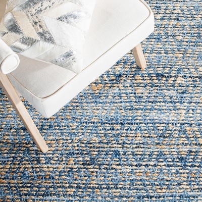 Cape Cod 3' x 5' Natural Blue Hand-Knotted Wool Rug