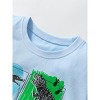 MyKids-USA Boys’ Dinosaur Cartoon Print T-Shirt In European And American Style For Summer - 3 of 4