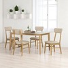 6-Piece Dining Table Set with Bench and 4 Upholstered Chairs, 60" Rectangular Rubberwood Table with PU Leather Seats, Room Furniture for 6 - 2 of 4