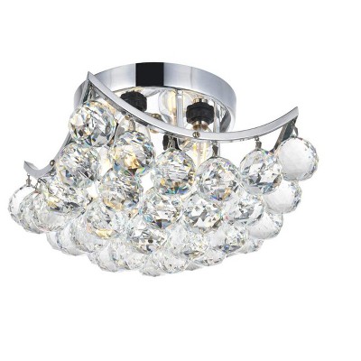Elegant Lighting Corona 4 light Chrome Flush Mount Clear Royal Cut Crystal