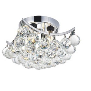 Elegant Lighting Corona 4 light Chrome Flush Mount Clear Royal Cut Crystal - 1 of 4