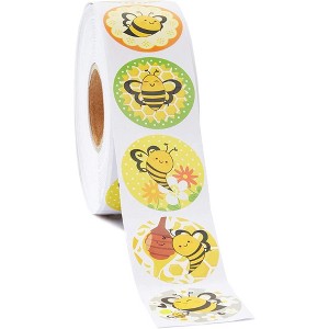 Blue Panda 1000 Piece Bumble Bee Stickers for Kids and Teachers, Classroom Supplies, Party Favors (8 Designs (1.5 Inches) - 1 of 4