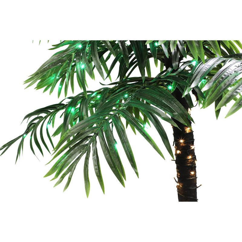 Puleo 8&#39; Pre-Lit LED Artificial Palm Tree Warm White Lights, 3 of 4