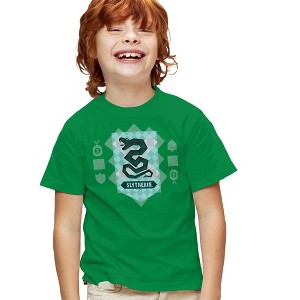 Boys' Harry Potter Abstract Slytherin House Shield T-Shirt - 1 of 4