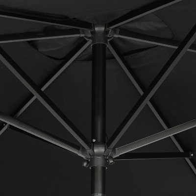 Bimini 10' Black Rectangular Market Umbrella with Steel Frame