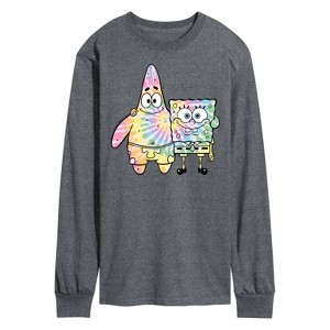 Men's - SpongeBob SquarePants - SpongeBob & Patrick Tie Dye Long Sleeve Graphic T-Shirt - 1 of 4
