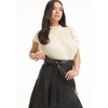 June + Vie by Roaman's Women's Plus Size Paneled Faux Leather Midi Skirt - 4 of 4