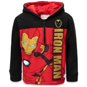 Marvel Spider-Man Captain America Hulk Black Panther Miles Morales Venom Iron Man Half Zip Hoodie Toddler to Little Kid - 1 of 4