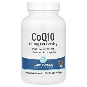 Lake Avenue Nutrition CoQ10 with Bioperine® Black Pepper Extract, 150 Veggie Softgels - 1 of 4