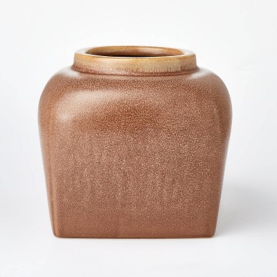 Modern Brown Ceramic Vase - Threshold™ designed with Studio McGee