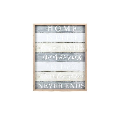 21.75" x 27.75" Home Planks MDF Wall Sign Panel Gray - Prinz