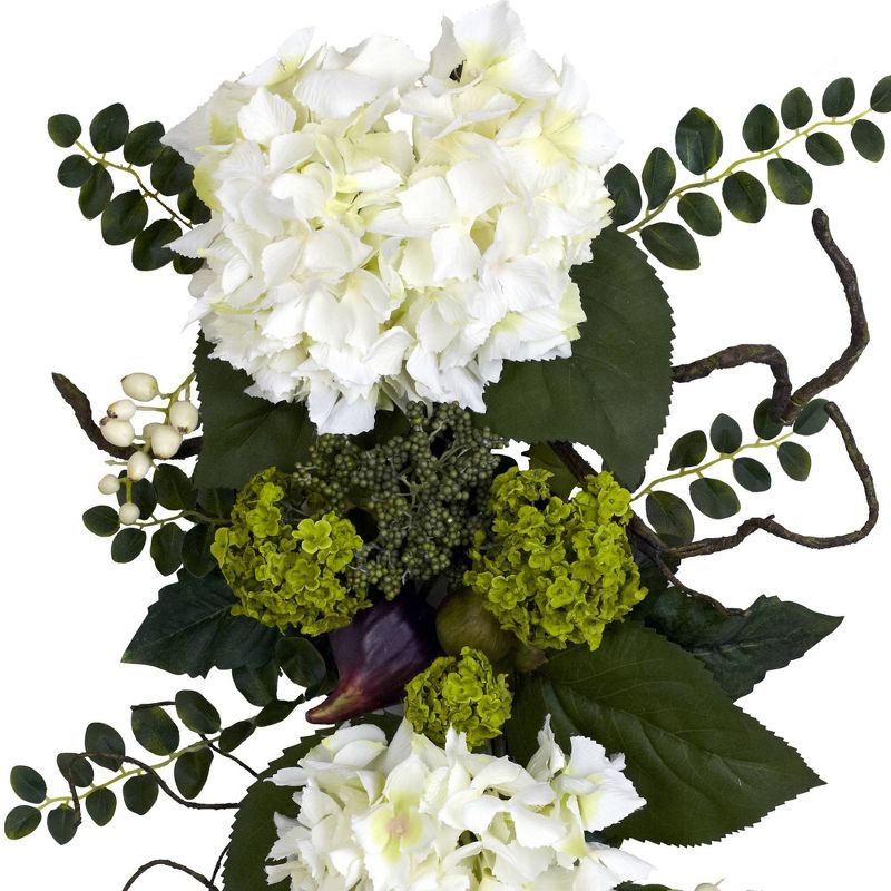 Nearly Natural Hydrangea Teardrop White (28"), 3 of 5