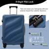 FURNIinspire Bag And Luggage Sets Travel Luggage Set Suitcase Set, 3 Piece Hard Shell Suitcases, Lightweight Suitcase, Blue, 11.4"*20.1"*29.1" - 4 of 4
