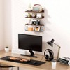 Floating Shelves Wall Set of 3 with Metal Toilet Paper Holder Brown Bathroom Bedroom Living Room Kitchen Office Wall Decor Shelf Dcor - 2 of 4