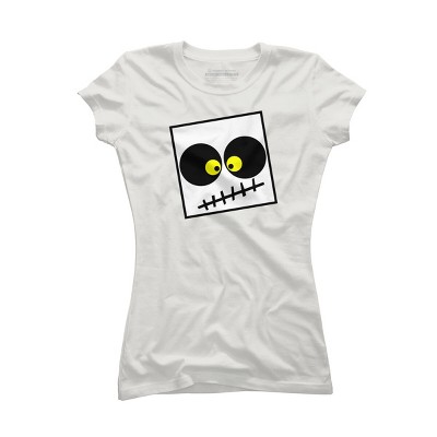Junior's Design By Humans Square Skull By LonaMisa T-Shirt