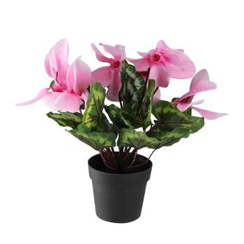 Northlight 12" Pink Potted Cyclamen Spring Artificial Floral Arrangement