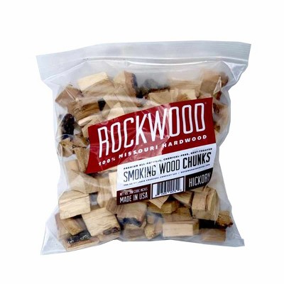 Rockwood Missouri 3-5 Lb All Natural Organic Hardwood Low & Slow Outdoor Smoker Smoking Wood Chunks, Hickory