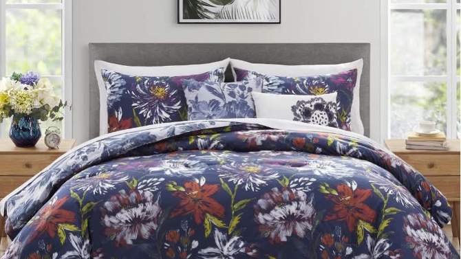 5pc Danny Reversible Floral Quilt Set Dark Blue - VCNY, 2 of 6, play video