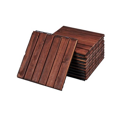 Dolonm 12" Patio Deck Tiles, DIY Module Interlocking Decking Tiles Floor Tile,Easy and Quick Installation Court Tiles
