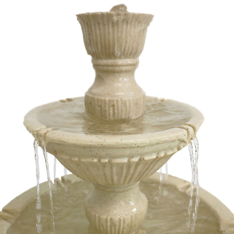 Sunnydaze 55"H Electric Polystone Classic Style 3-Tier Designer Outdoor Water Fountain, 4 of 12