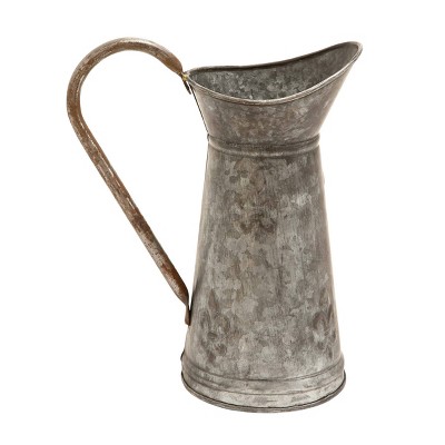 Rectangular Hammered Metal Watering Jug Planter Gray - Olivia & May