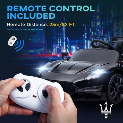 Black 12V Maserati GT2 Licensed Ride-On Car with Remote