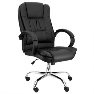 Elama High Back Adjustable Faux Leather Office Chair in Black - 1 of 4
