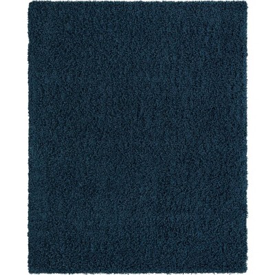 Reversible Sapphire Blue Shag Rug 8' x 10' Easy-Care Synthetic