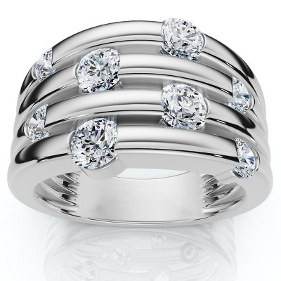 Pompeii3 14K White Gold 1ct Real Diamond Right Hand Ring