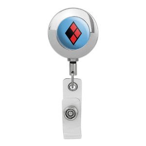 Batman Harley Quinn Diamond Logo Metal Chrome Badge ID Card Holder Clip - 1 of 3