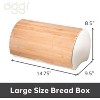 Oggi Stainless Steel Hinged Top Bread Box for Kitchen Countertop with Bamboo Lid, Warm Gray - 3 of 4