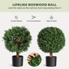 24 Inch Artificial Topiary Boxwood/Pine Ball Trees Outdoor – Set of 2 UV Resistant Faux Boxwood/Pine Topiary, Fake Potted Shrubs Evergreen - 4 of 4