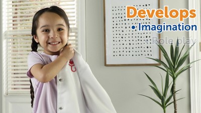 Kids' White and Blue Doctor Play Set with Accessories