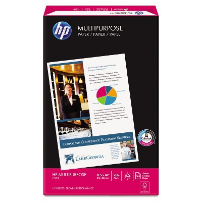 Hp Multipurpose Paper 96 Brightness 20 lb 8 1/2 x 14 White 500 Sheets/Ream 001420