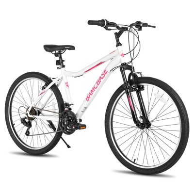 BAMCBASE Lilac 26 Inch Mountain Bike for Women Men, 21 Speed Steel Frame Adult Bicycle, MTB Bikes with Suspension Fork