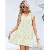 Clearlove Women's Babydoll Mini Dress Summer V Neck Sleeveless Flutter Sleeve Boho Floral Flowy Shift Short Dress. - 4 of 4