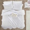 Gulches 3 PCS Twin/Twin XL Metallic Printed Plush Comforter Set with Throw Pillow,White and Gold - 2 of 4