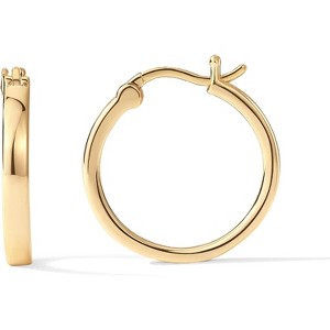 14K Gold Plated Hoop Earrings for Women - 925 Sterling Silver Post, Lightweight 20-30mm Hypoallergenic Hoops - 1 of 4