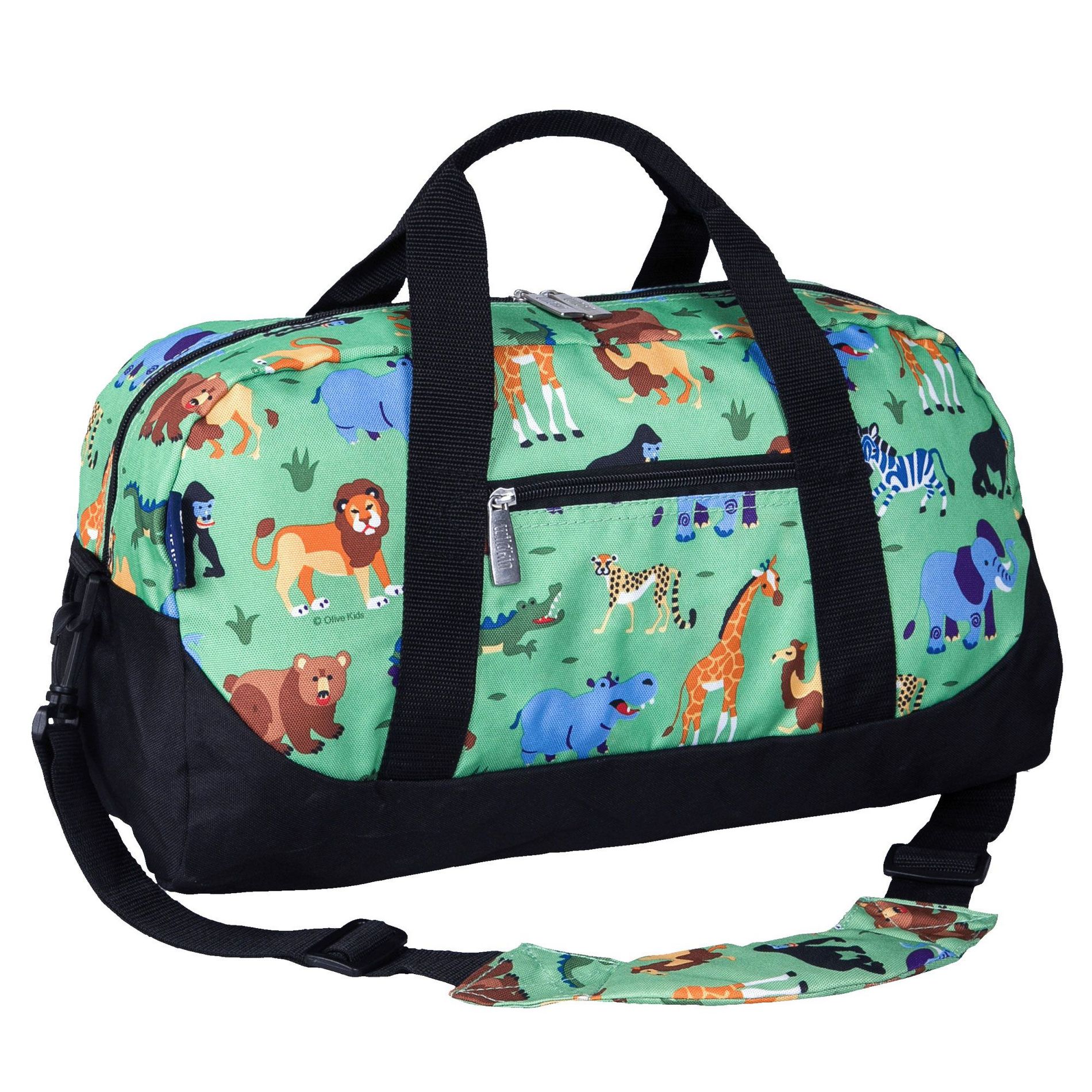 Wildkin Kids Overnighter Duffel Bags , Perfect for Sleepovers and Travel, Carry-On Size (Wild Animals)