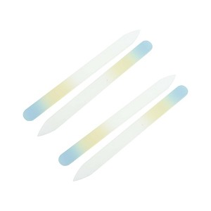 Unique Bargains Dual-Color Glass Multifunctional Nail File Manicure Tool Pink Gradient 4 Pcs - 1 of 4
